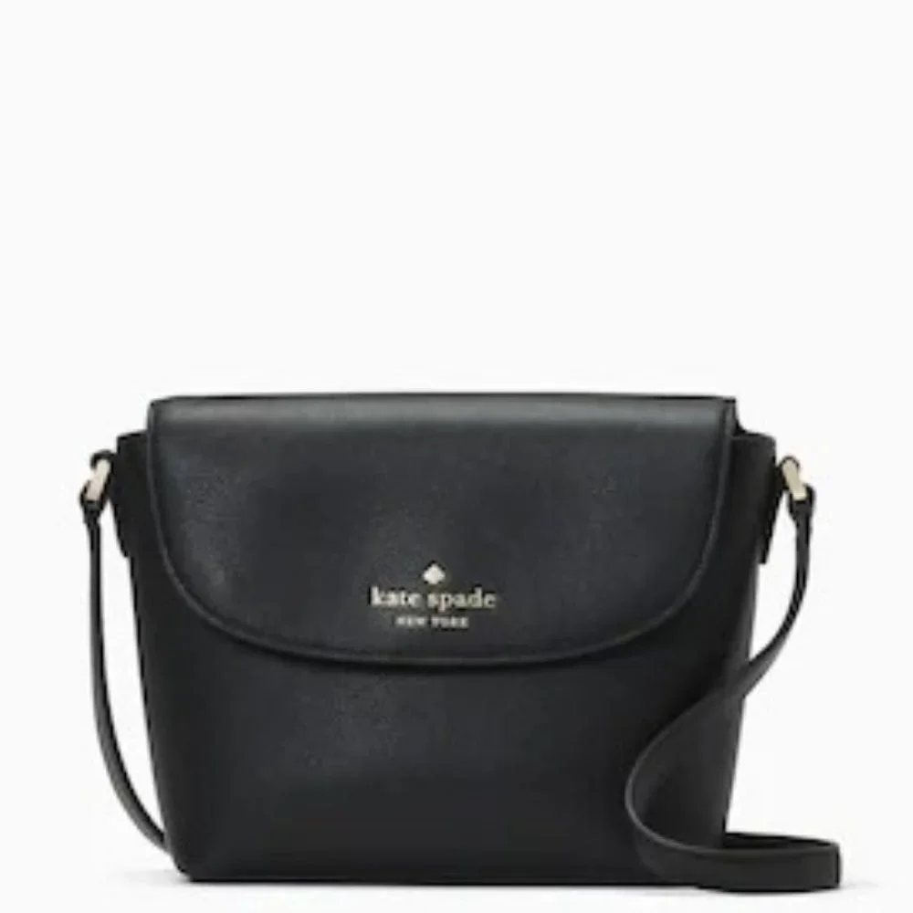 NWT KATE SPADE EMMIE FLAP LEATHER CROSSBODY (K8215 / BLACK)